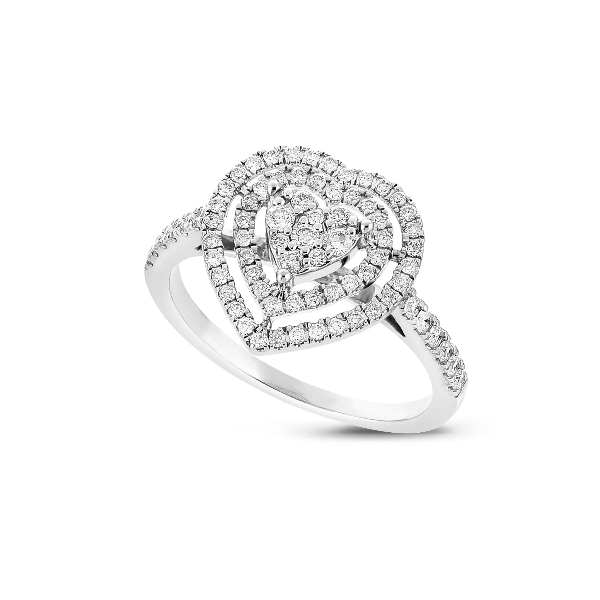 10K Gold 2.60ct Heart Halo Diamond Ring