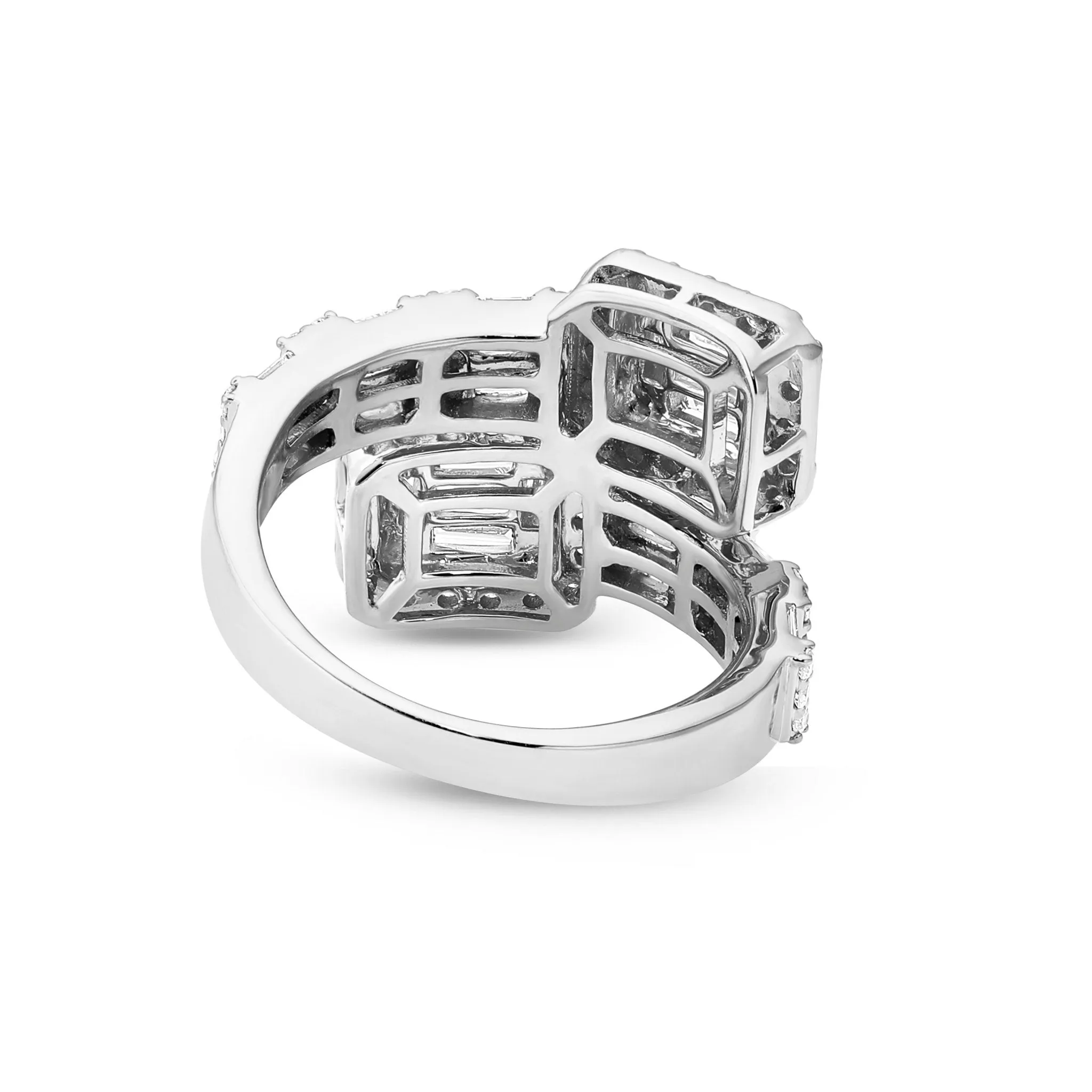 10K Gold 6.07ct Square Accent Baguette Diamond Wrap Ring