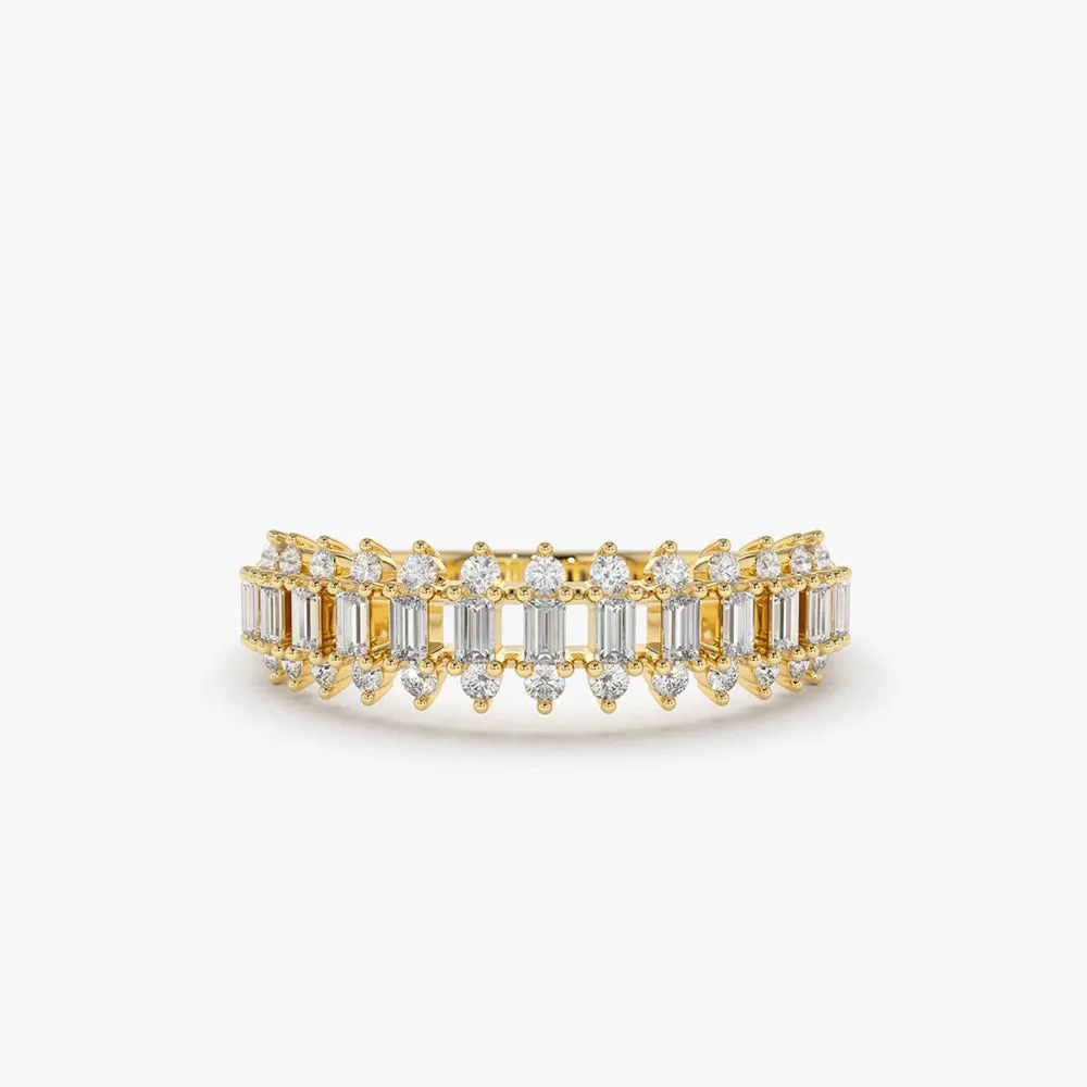 14K Bagguete Diamond Anniversary Ring