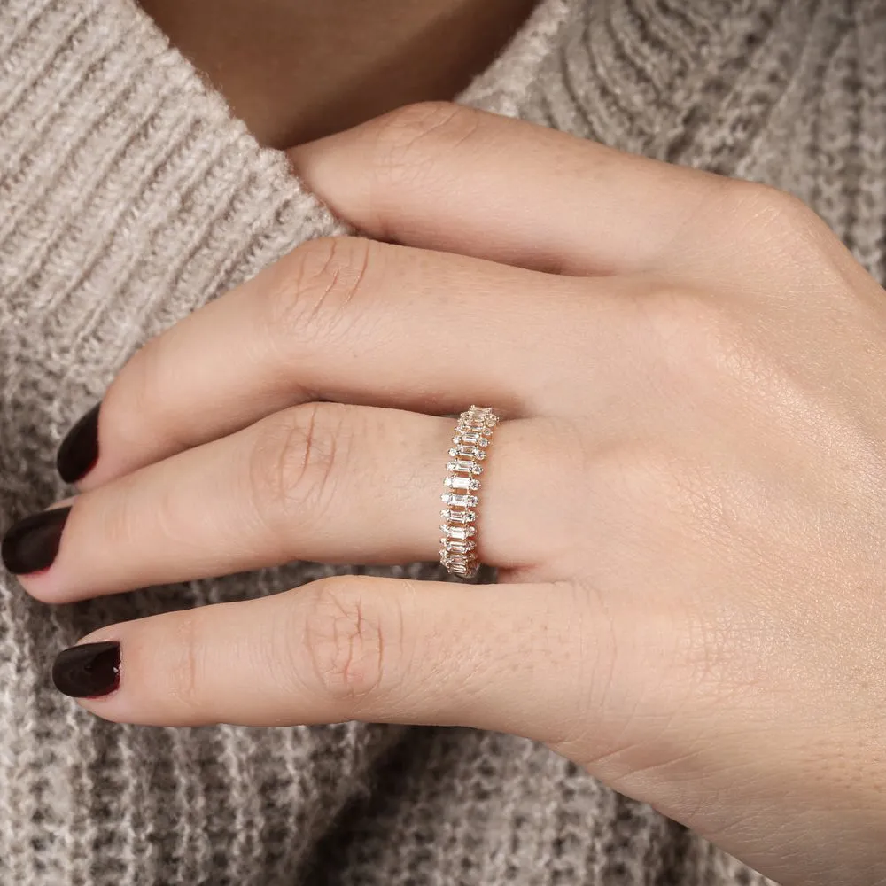14K Bagguete Diamond Anniversary Ring