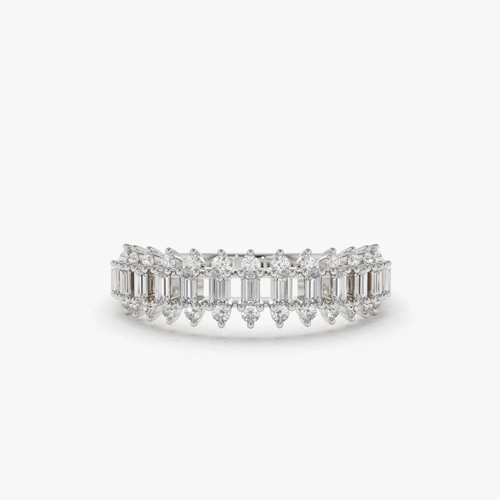 14K Bagguete Diamond Anniversary Ring