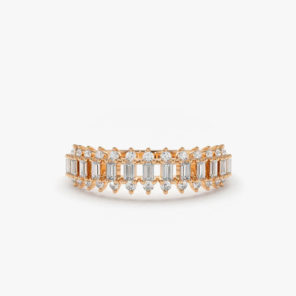 14K Bagguete Diamond Anniversary Ring