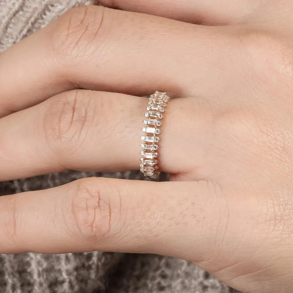 14K Bagguete Diamond Anniversary Ring