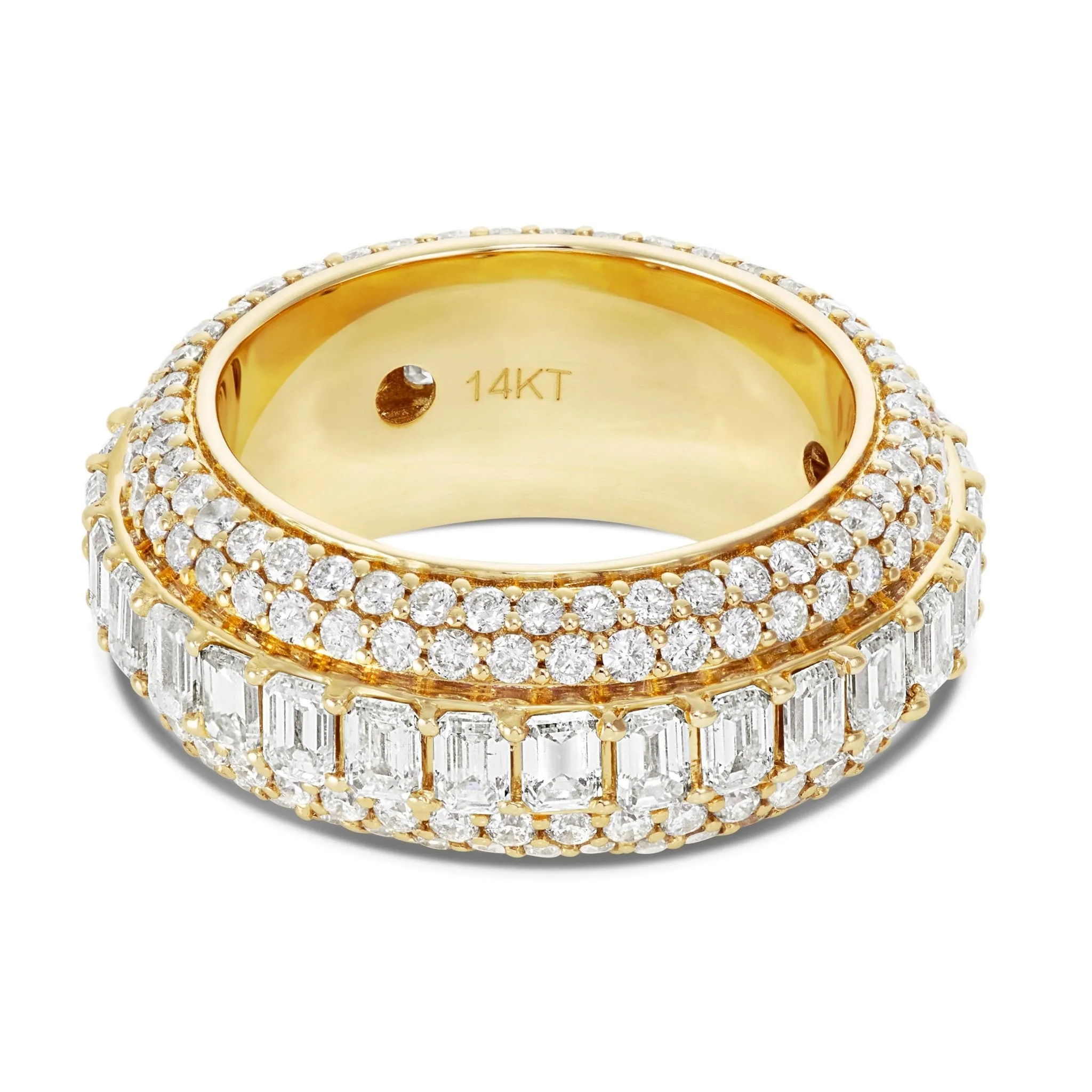 14K Gold 10.50ct Emerald Diamond Eternity Ring