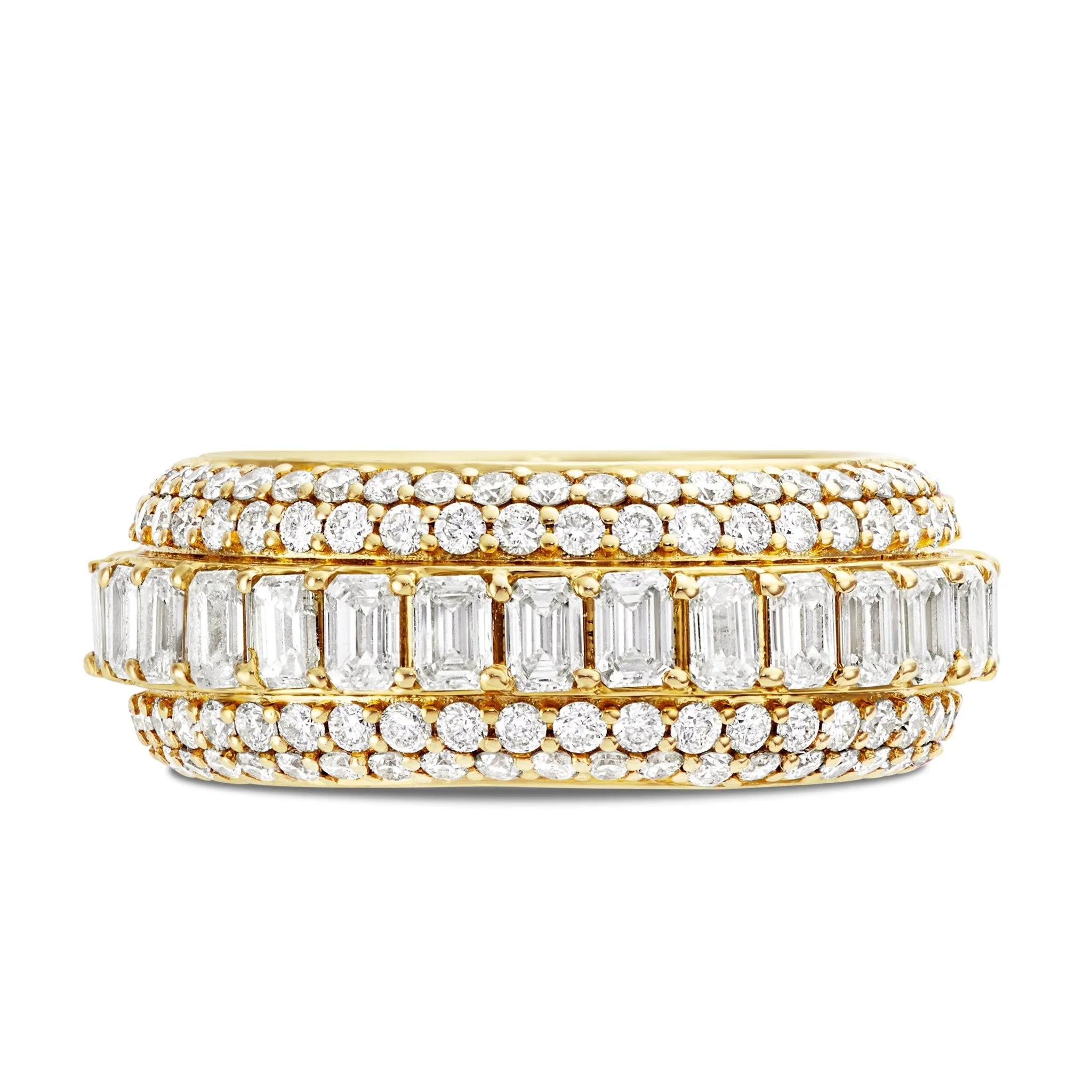 14K Gold 10.50ct Emerald Diamond Eternity Ring