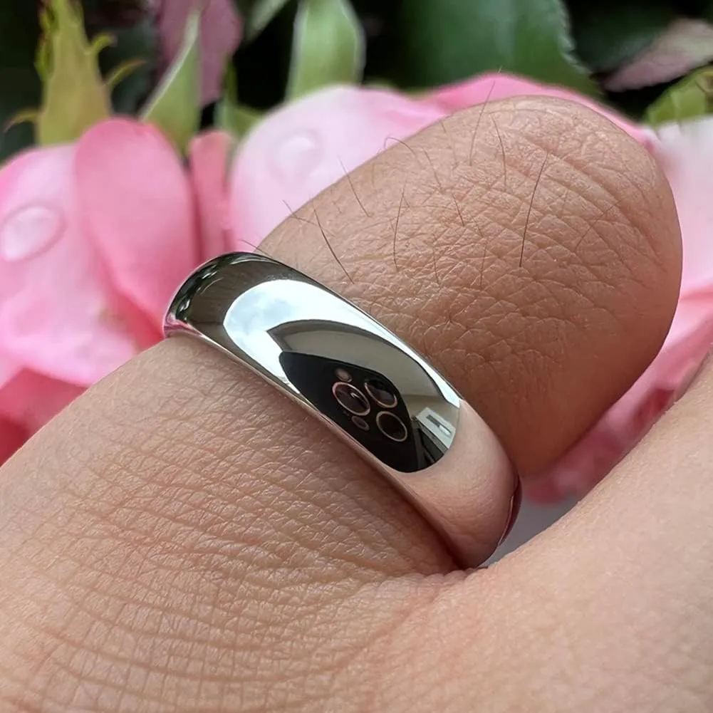 2mm 3mm 4mm 5mm 6mm 7mm 8mm 10mm White Tungsten Rings for Men Women Engagement Wedding Bands Domed Polished Shiny Comfort Fit