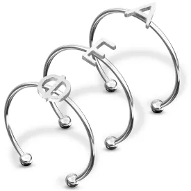 Alpha Epsilon Phi Silver Stacking Ring Set