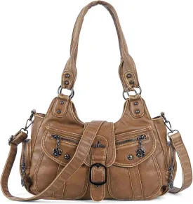Angel Kiss Hobo Bags for Women Vegan Leather Shoulder Purses and Handbags Ladies Roomy Tote Bags Purse with Crossbody Strap