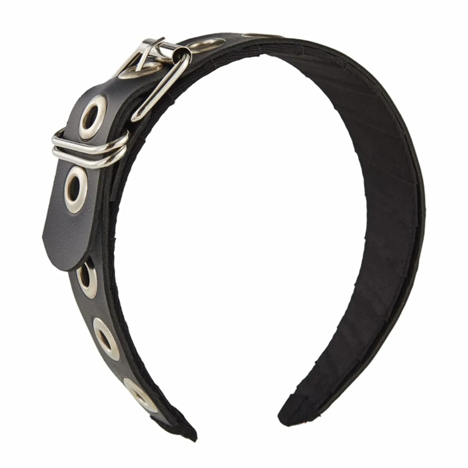 appuivbt Hair Hoop,Leather Buckle Headband PU Leather Headband Metal Buckle Headpiece Rock Headband