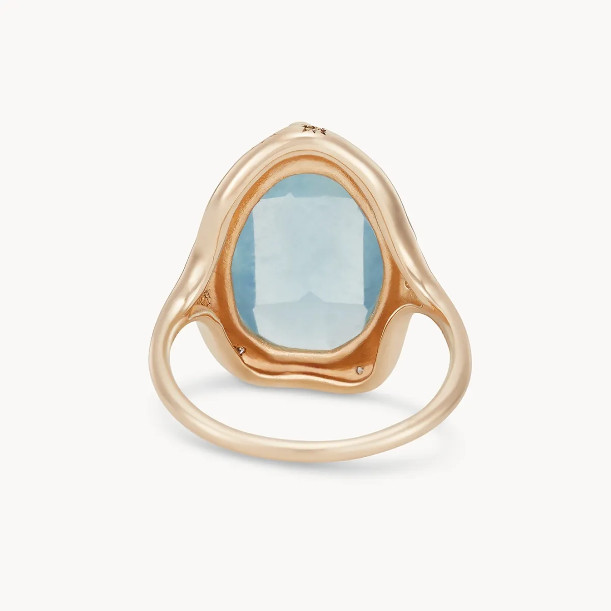 aquamarine manifestation mood ring - 14k yellow gold, aquamarine, diamonds