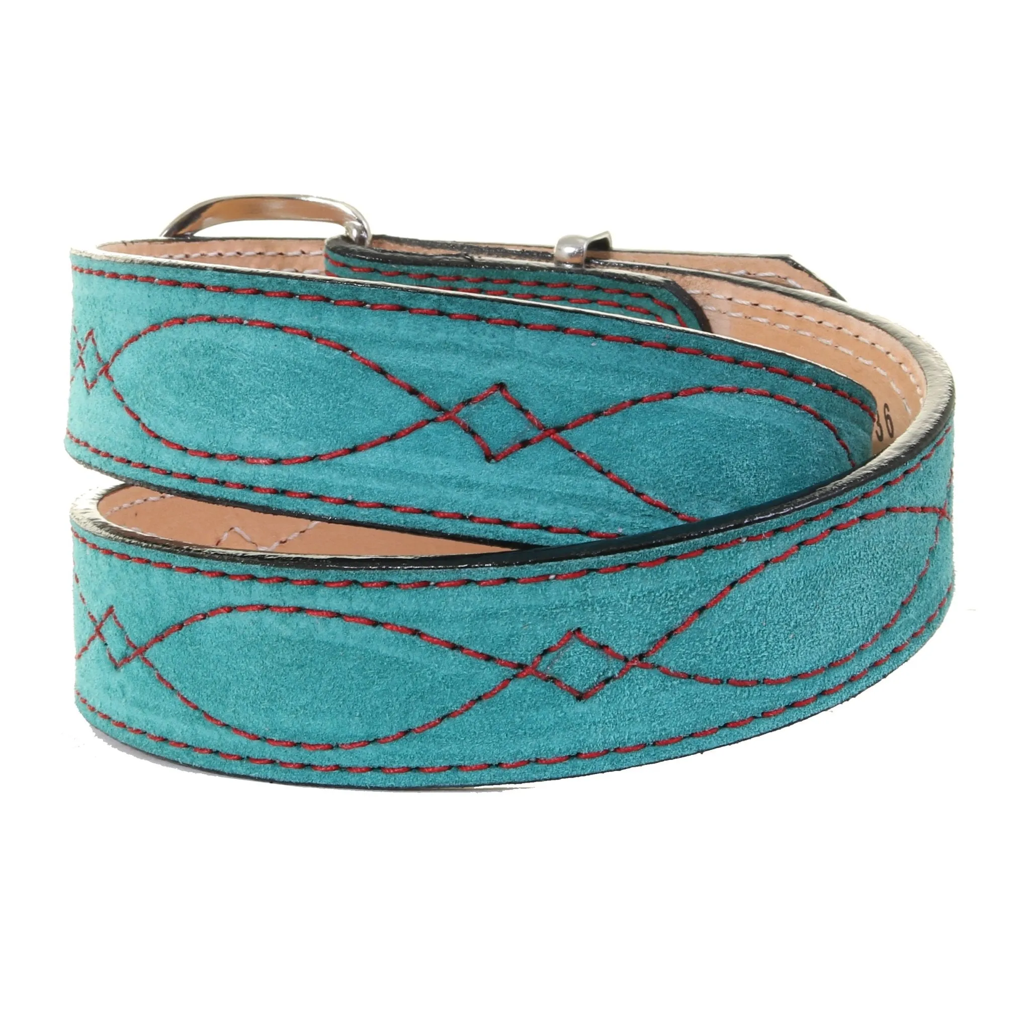 B1198B - Turquoise Suede Belt