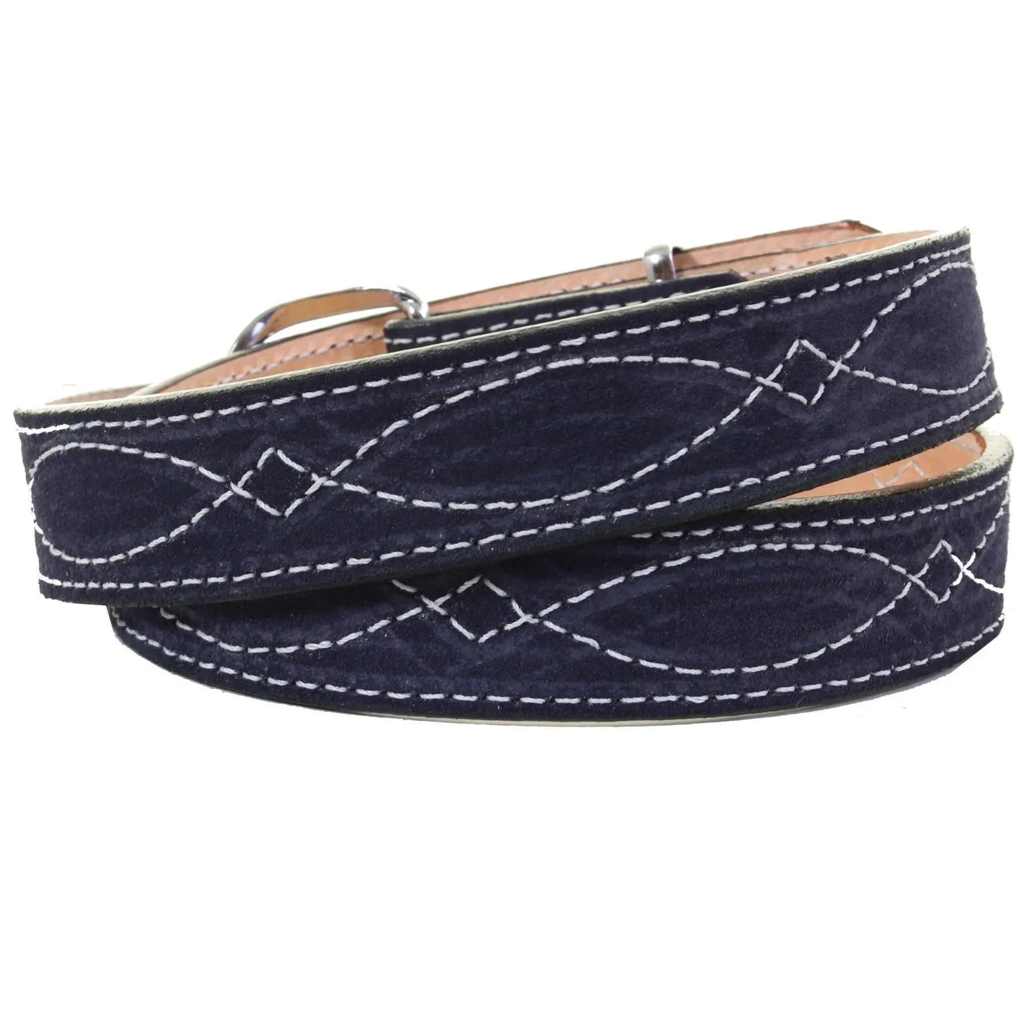B1198D - Navy Suede Belt