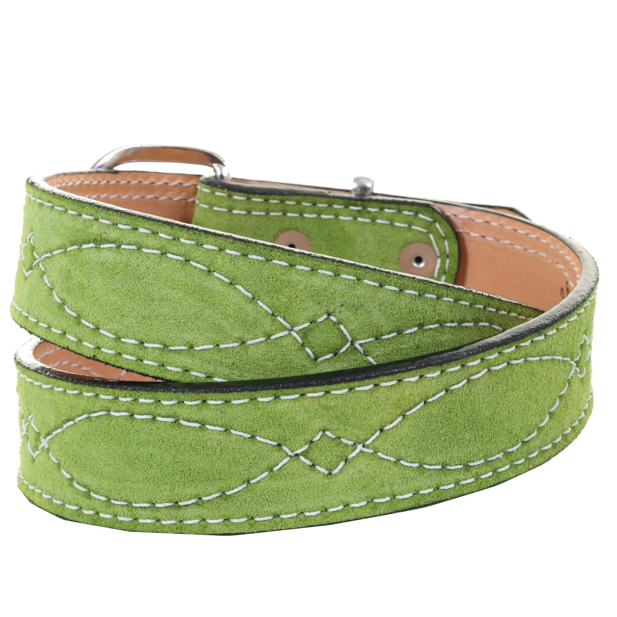 B1216A - Lime Green Suede Belt