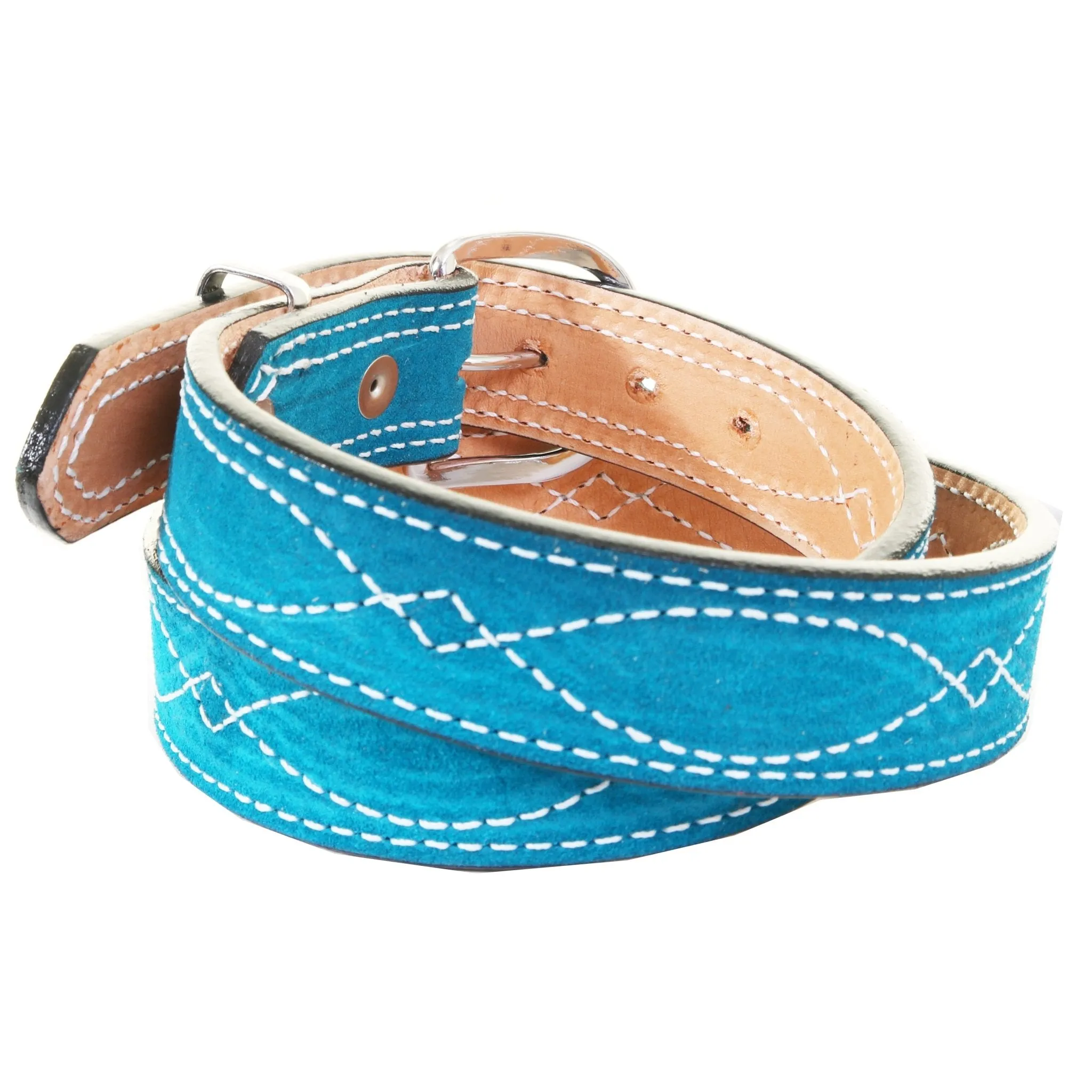 B1225 - Turquoise Blue Suede Belt