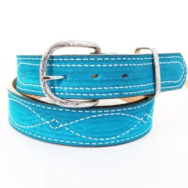 B1225 - Turquoise Blue Suede Belt