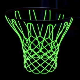 Basketball Net Outdoor Luminous Basketball Net Nightlight Glow Basketball Net Replacement 12 Loops Portable Nylon Basketball Net for Sports All Weather Anti Whip