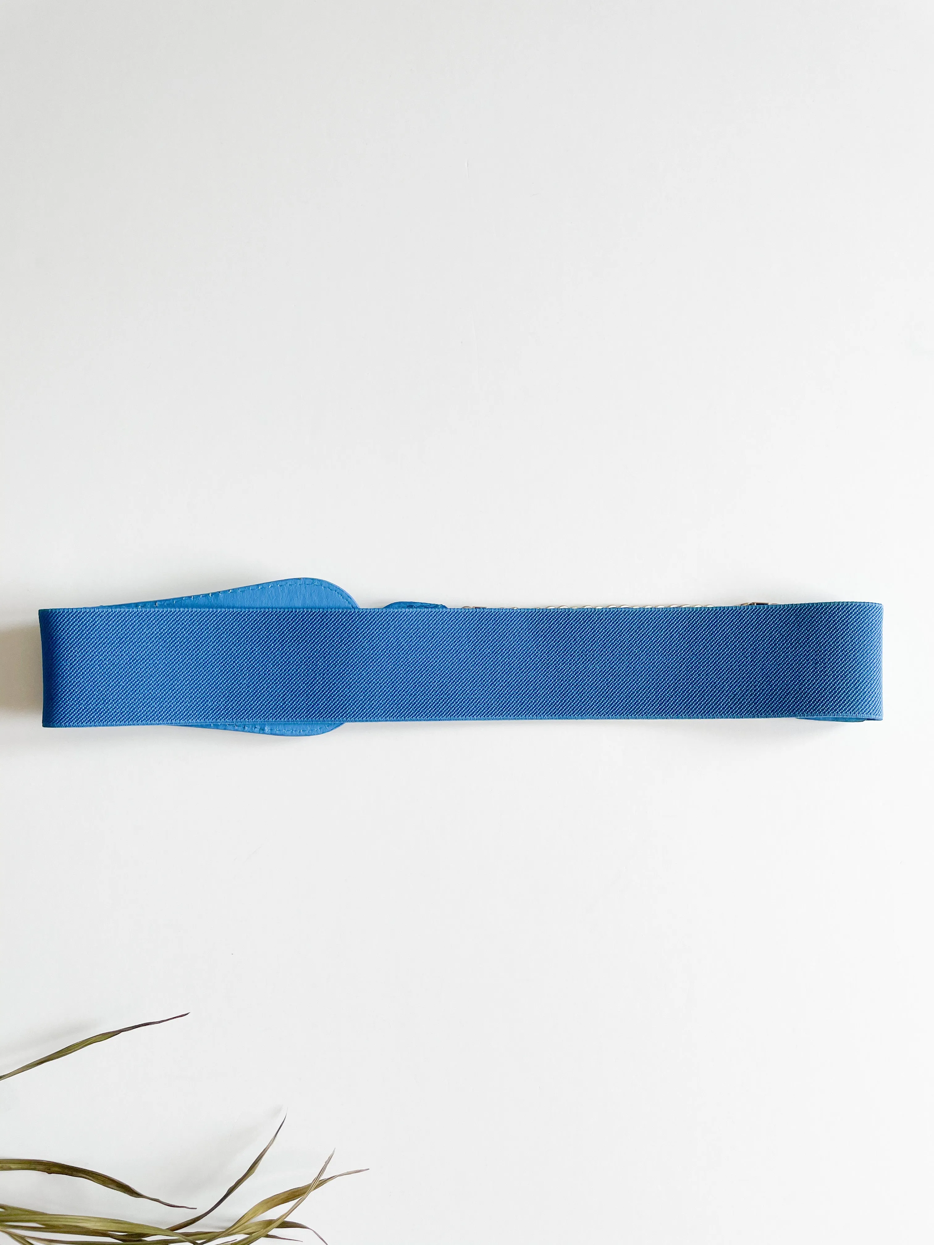 Blue and Gold Chain Stretch Waist Belt - M/L