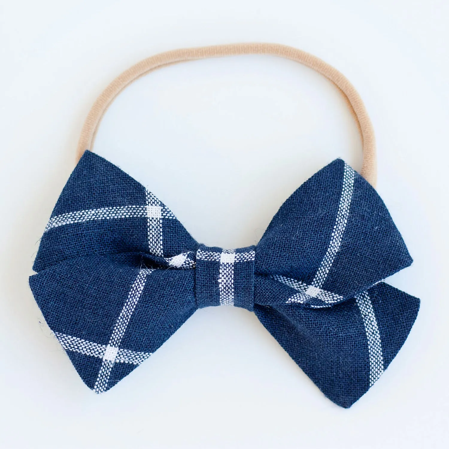 Boy's Bow Tie / Navy Linen Window Pane