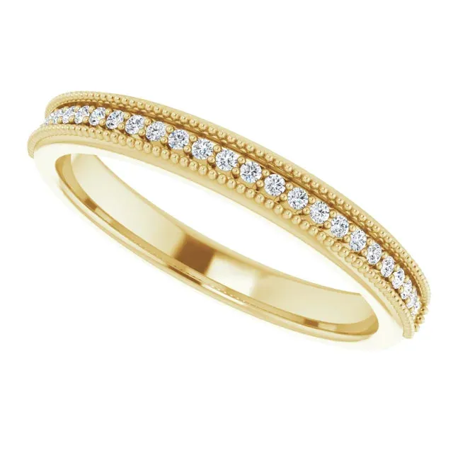Channel Set Milgrain Round Anniversary Band