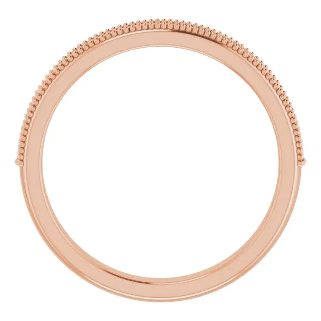 Channel Set Milgrain Round Anniversary Band