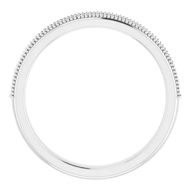 Channel Set Milgrain Round Anniversary Band