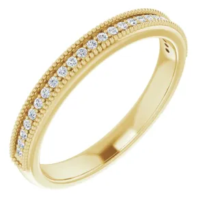 Channel Set Milgrain Round Anniversary Band