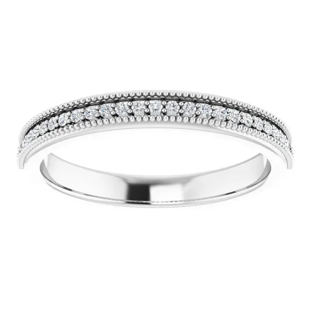 Channel Set Milgrain Round Anniversary Band
