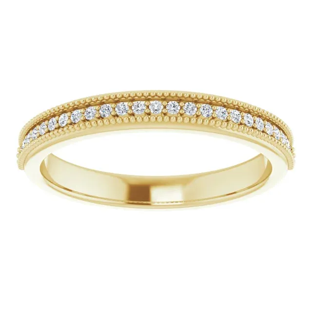 Channel Set Milgrain Round Anniversary Band
