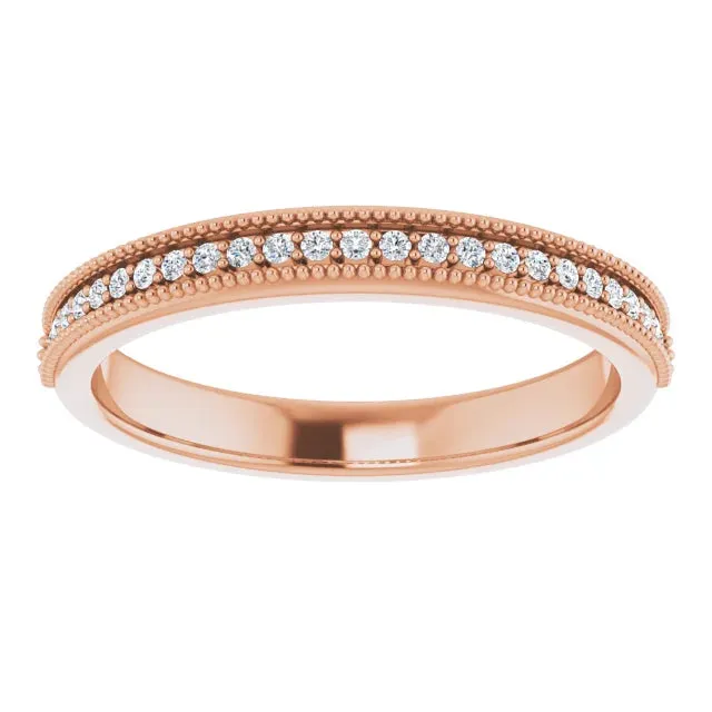 Channel Set Milgrain Round Anniversary Band