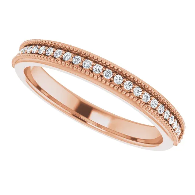 Channel Set Milgrain Round Anniversary Band