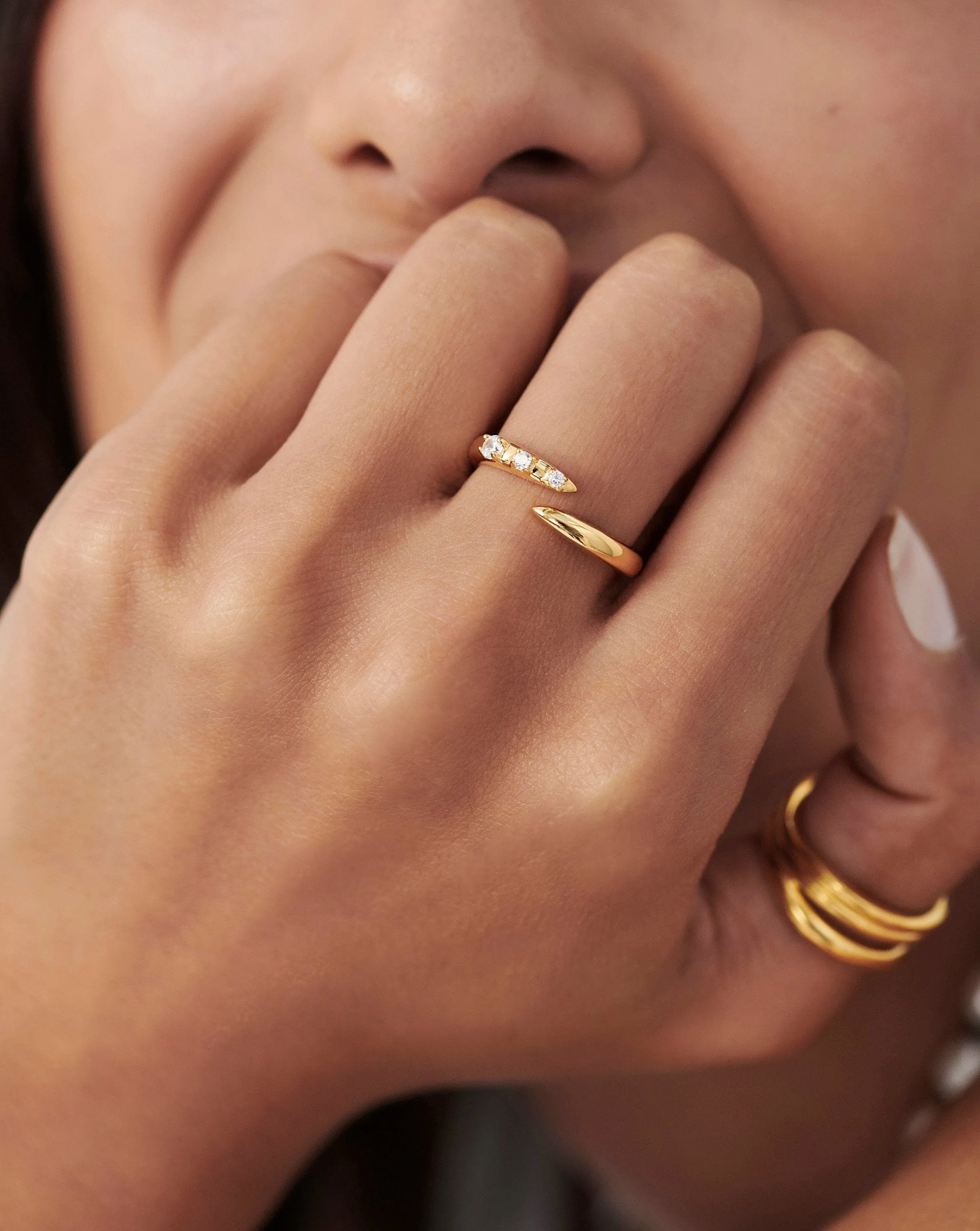 Claw Studded Ring | 18k Gold Vermeil/Cubic Zirconia