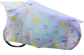 Clear Bike Cover, Bike Cover, Clear Bicycle Cover, Transparent Bike Cover, Cute Bike Cover, Opaque, Heavy Duty (Pink & Yellow Flowers (L) 220 x 120)