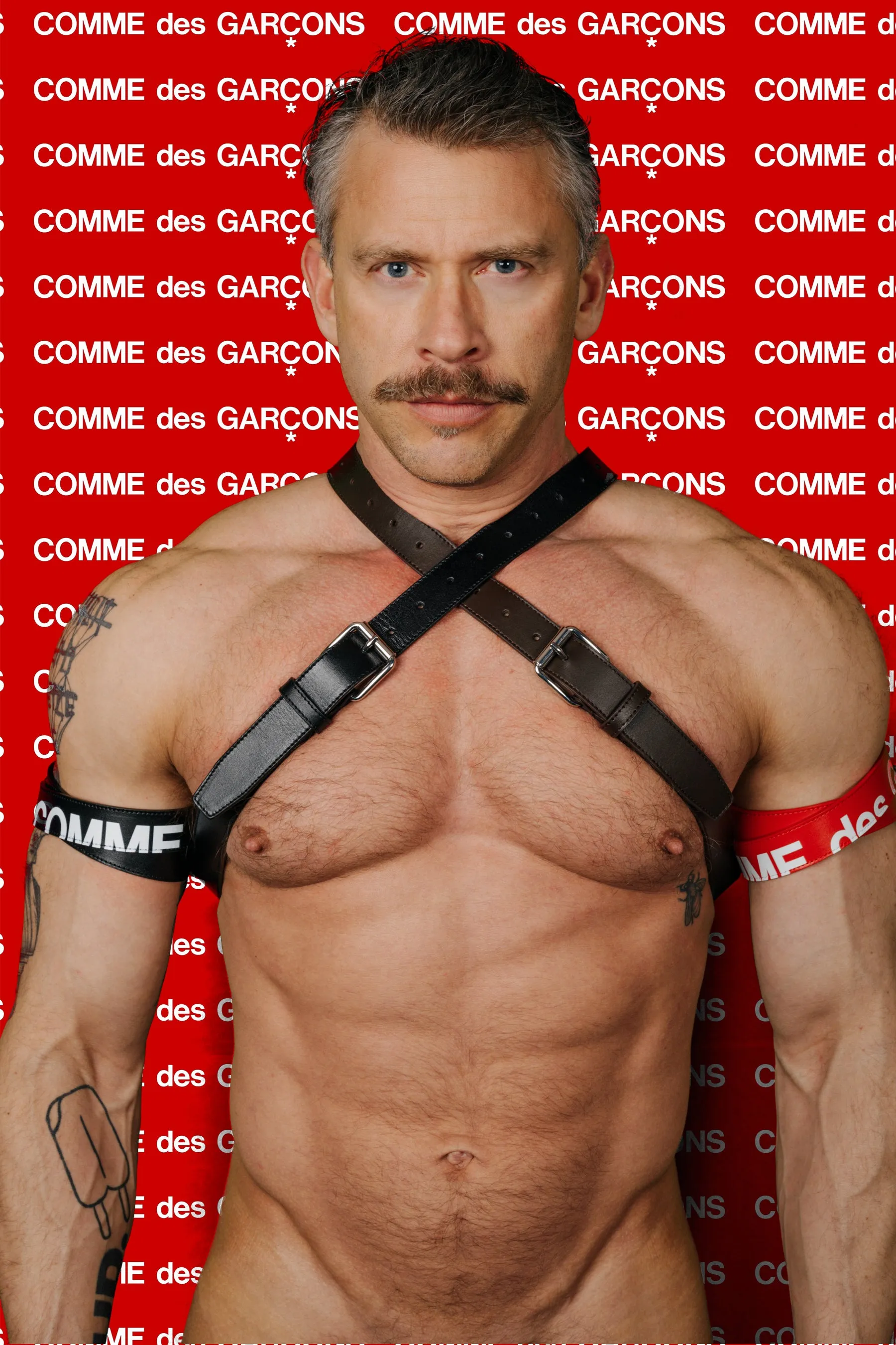 Comme des Garçons Red HUGE LOGO Classic Leather Belt