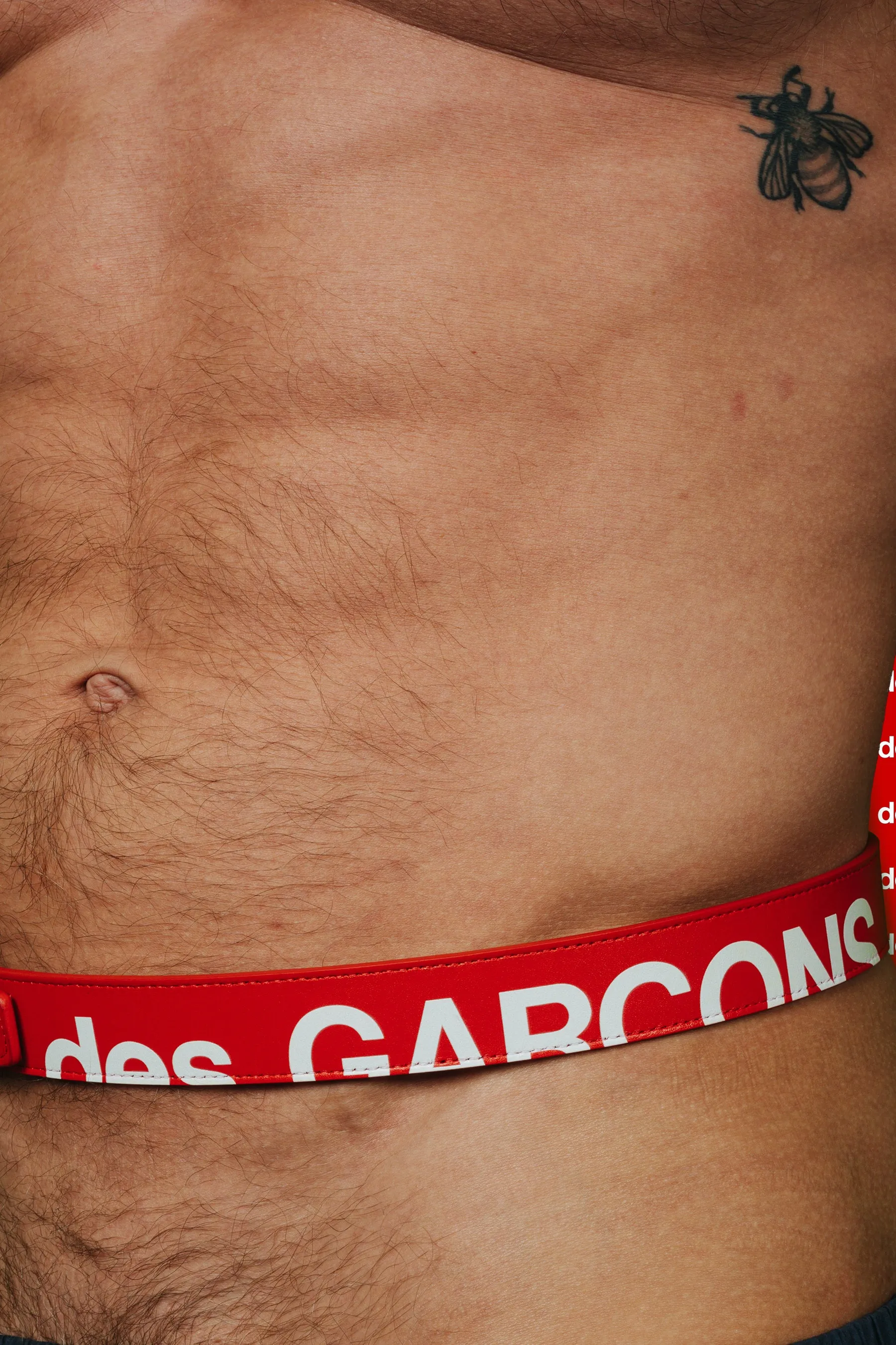Comme des Garçons Red HUGE LOGO Classic Leather Belt