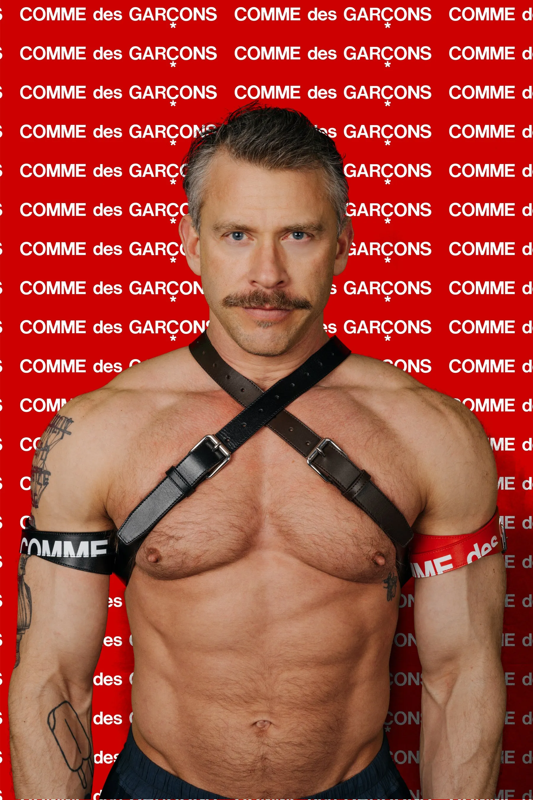 Comme des Garçons Red HUGE LOGO Classic Leather Belt