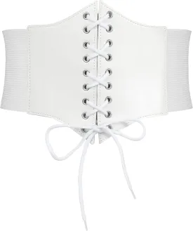Corset Belt for Women, Lace Up Elastic Waist Belt,Tied Waspie Corset Belts for Women Halloween Costume