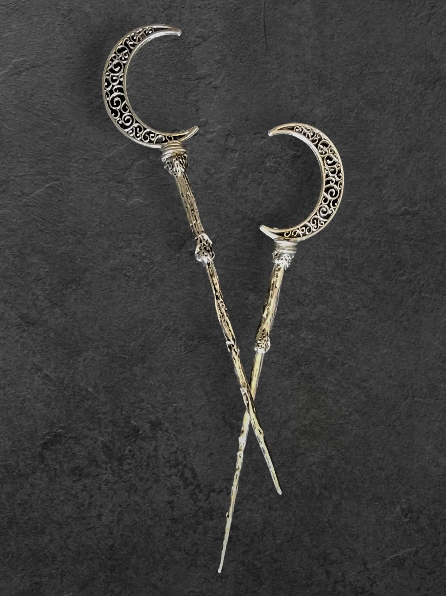 Crescent Moon Hair Sticks Witch Hair Jewelry