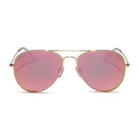 CRUZ - GOLD   PINK MIRROR SUNGLASSES