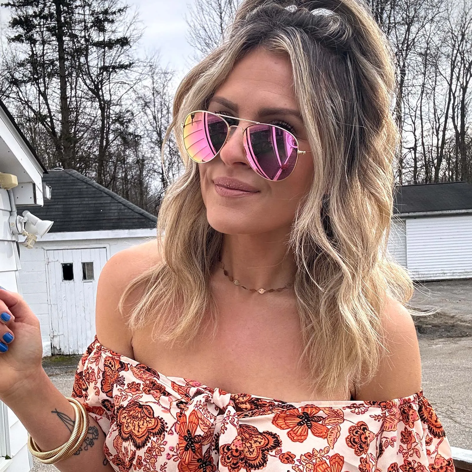 CRUZ - GOLD   PINK MIRROR SUNGLASSES
