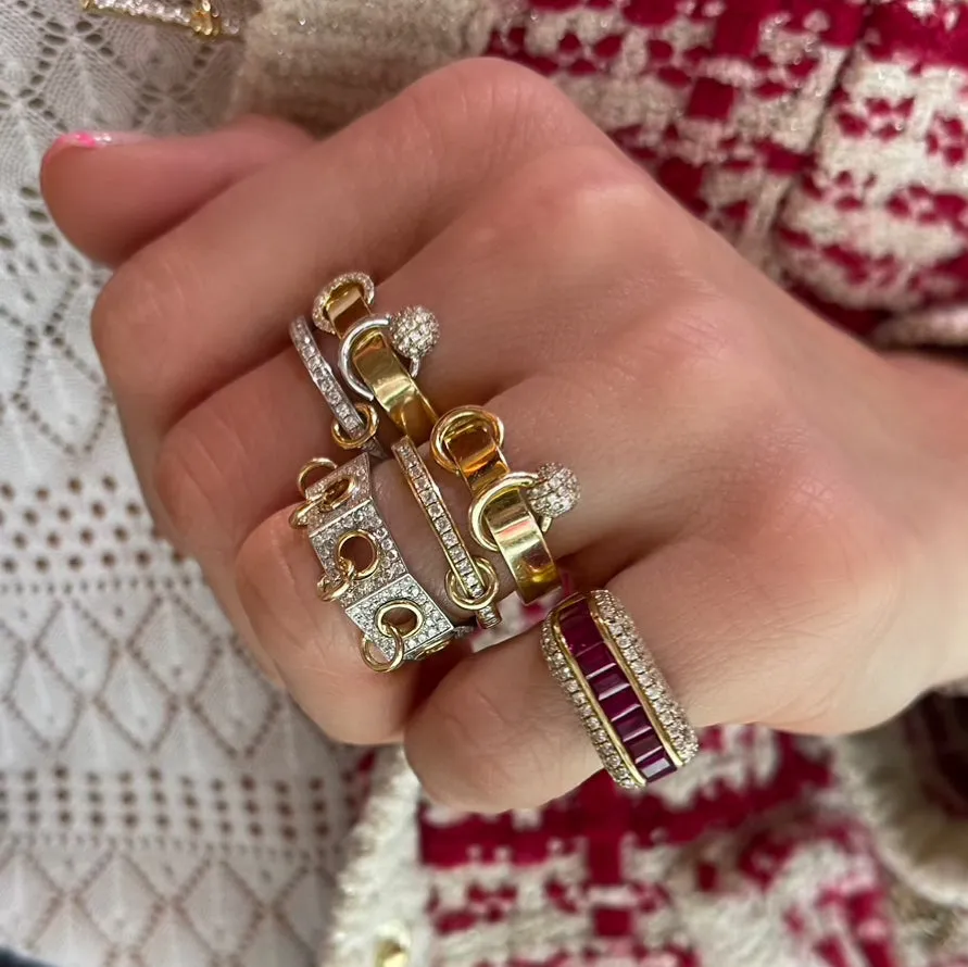 Diamond Eyelet Statement Ring