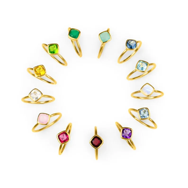 Diamond Shape Citrine Stacking Ring • November Birthstone