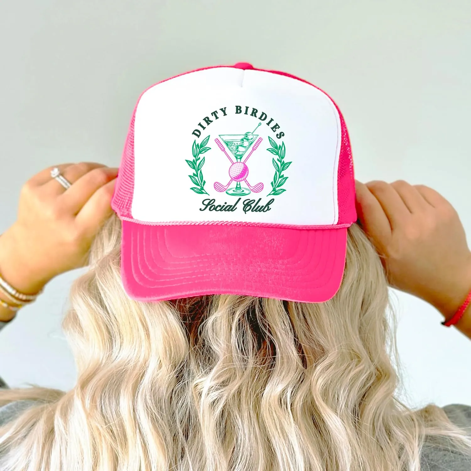 Dirty Birdies Social Club Funny Golf Women's Classic 5 Panel Mesh Snap Back Trucker Hat