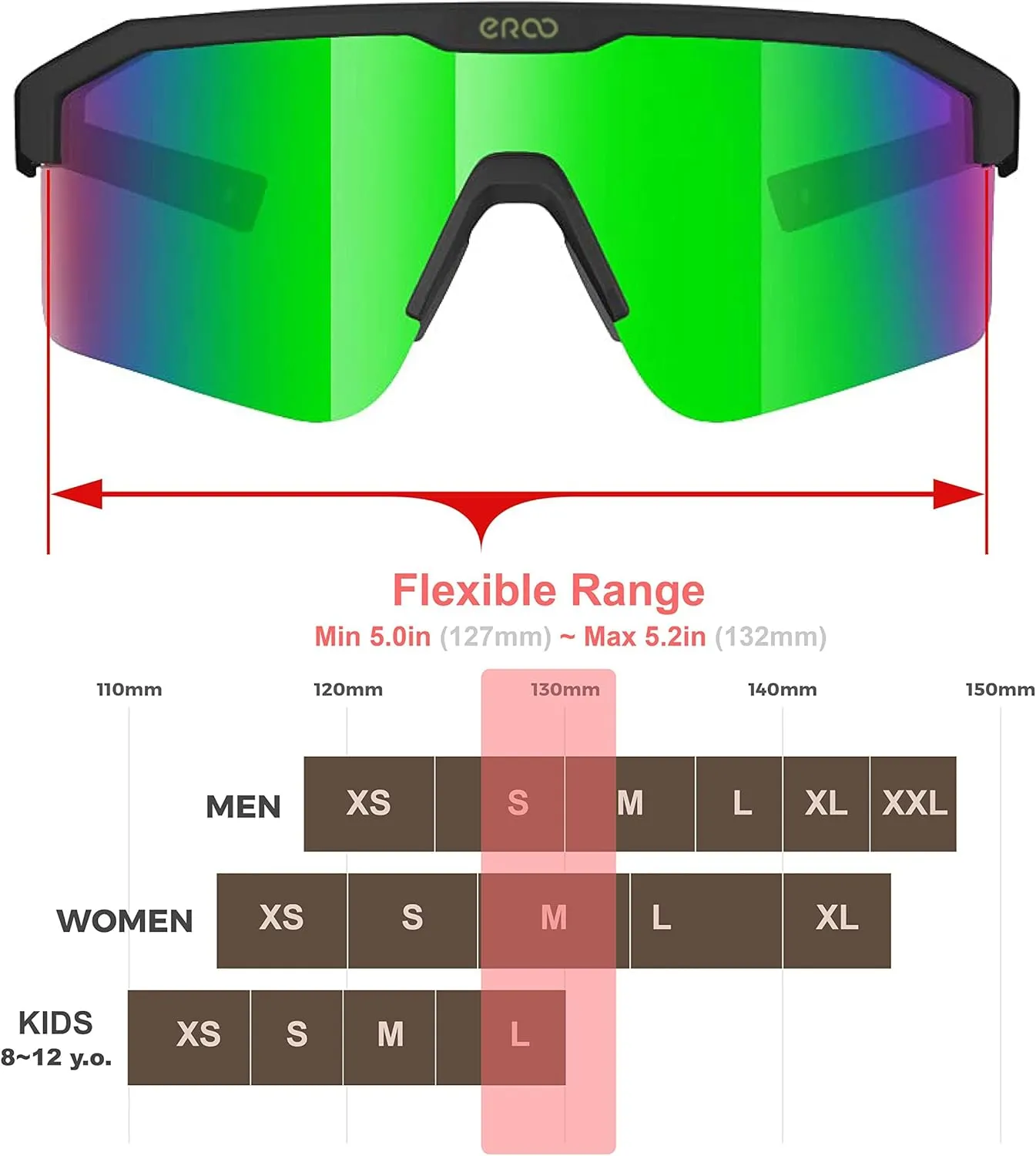 Eazyrun Polarized Small Sports Sunglasses for Youth Women, Baseball Softball Cycling Running Pickleball Padel tennis
