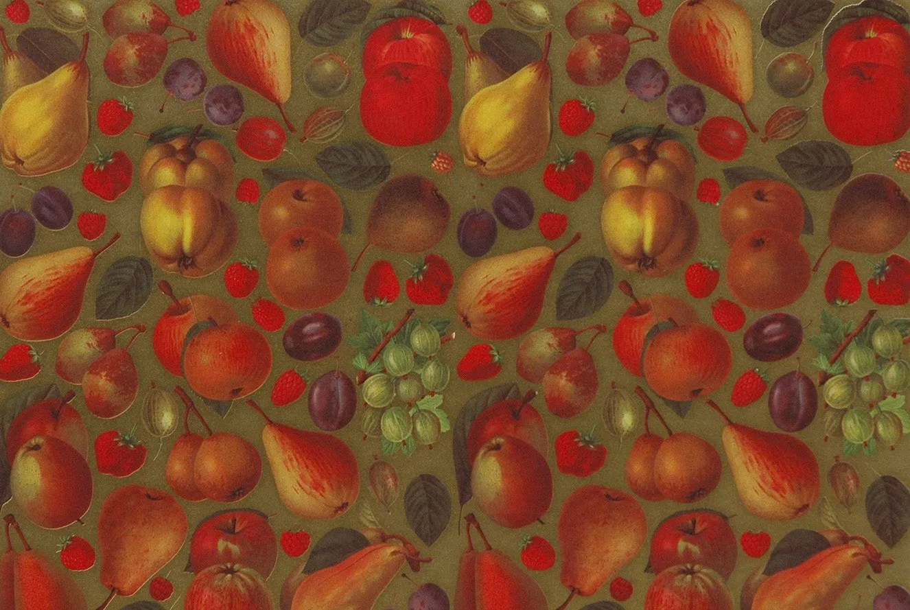 Florentine Print Fruit on Gold