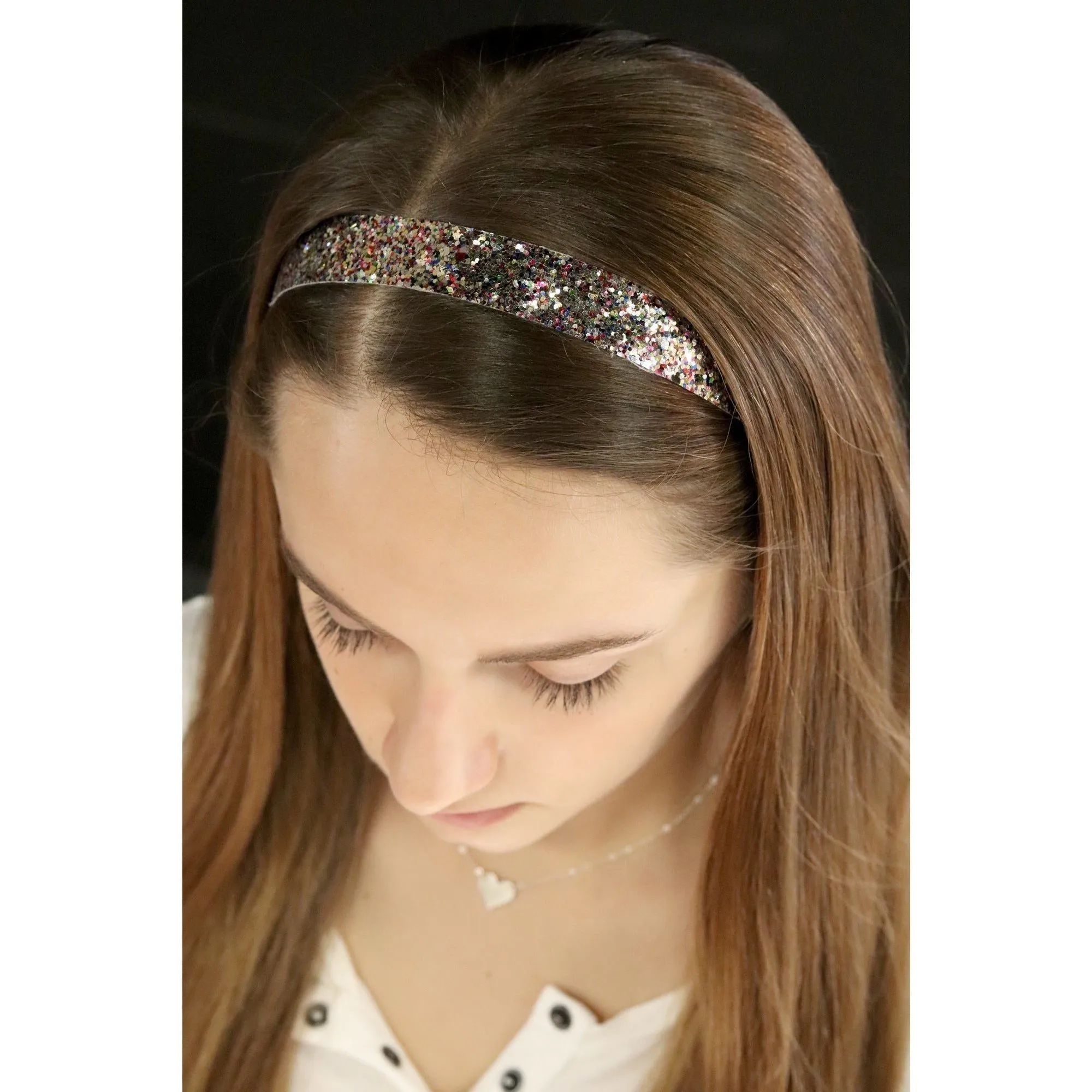 Gold and White Zebra Glitter Headband