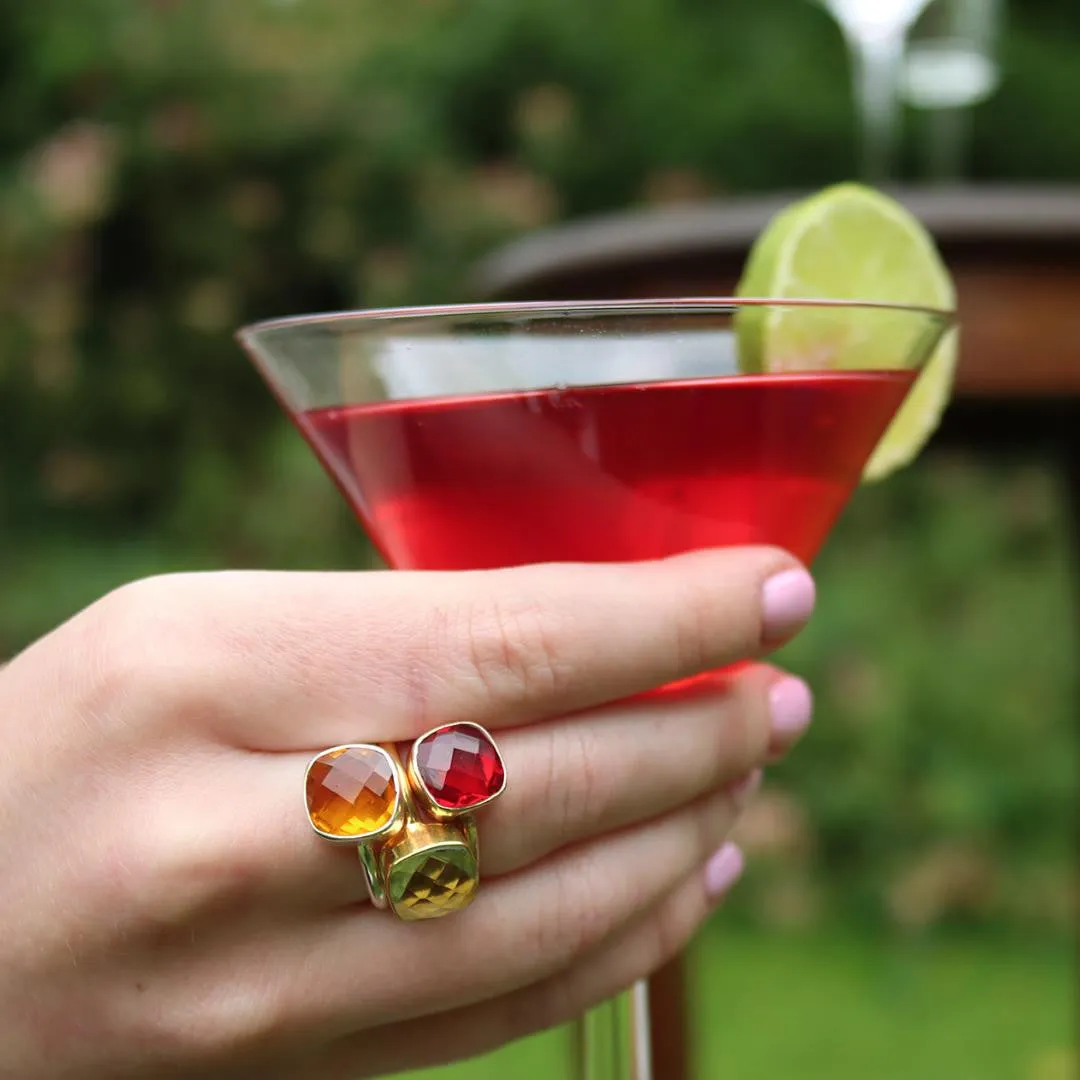 Green Amethyst Cocktail Ring | Rose Gold