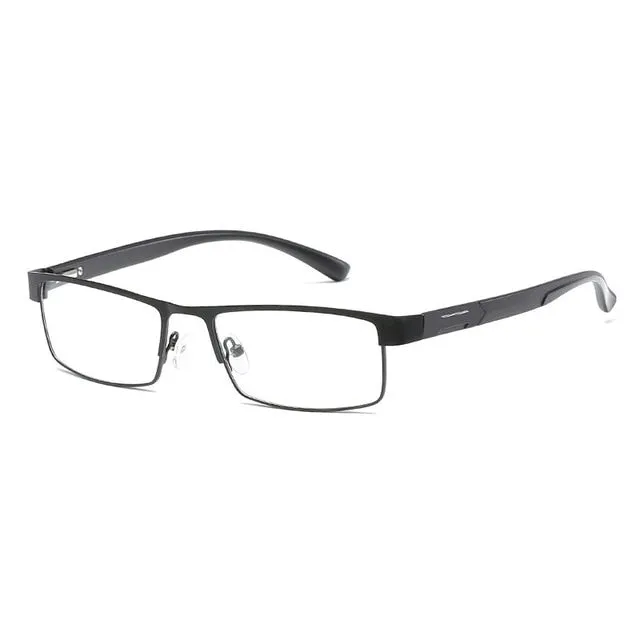 High Quality MEN Titanium alloy Eyeglasses Non spherical 12 Layer Coated lens reading glasses  1.0  1.5  2.0  2.5  3.0  3.5 4.0