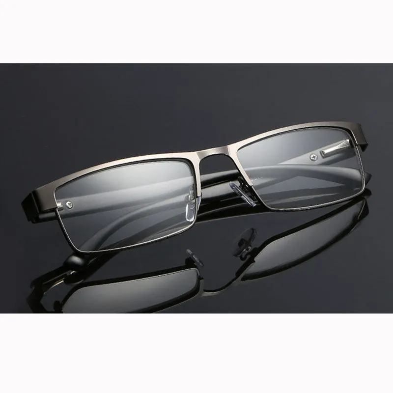 High Quality MEN Titanium alloy Eyeglasses Non spherical 12 Layer Coated lens reading glasses  1.0  1.5  2.0  2.5  3.0  3.5 4.0