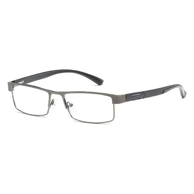 High Quality MEN Titanium alloy Eyeglasses Non spherical 12 Layer Coated lens reading glasses  1.0  1.5  2.0  2.5  3.0  3.5 4.0