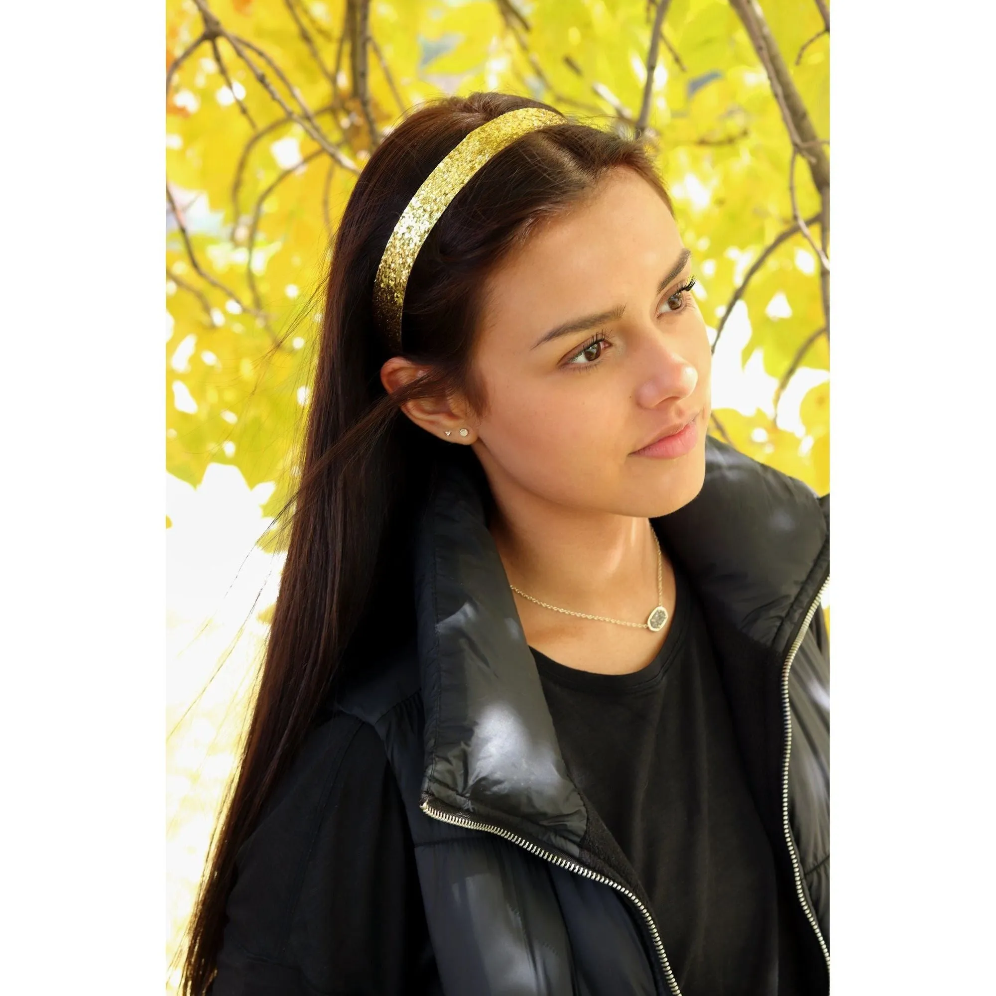 Hot Pink Glitter Headbands - 12 Pack